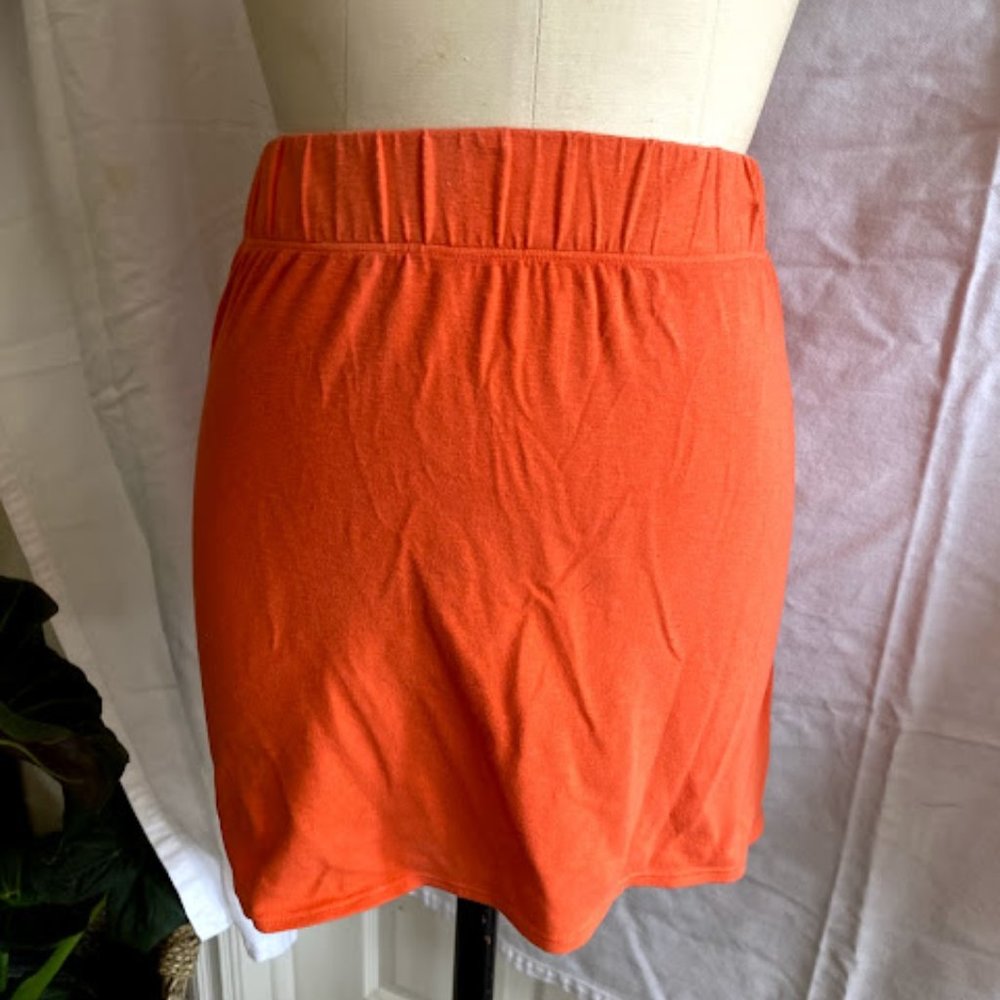 Toggery Orange Stretch Mini Skirt, M
